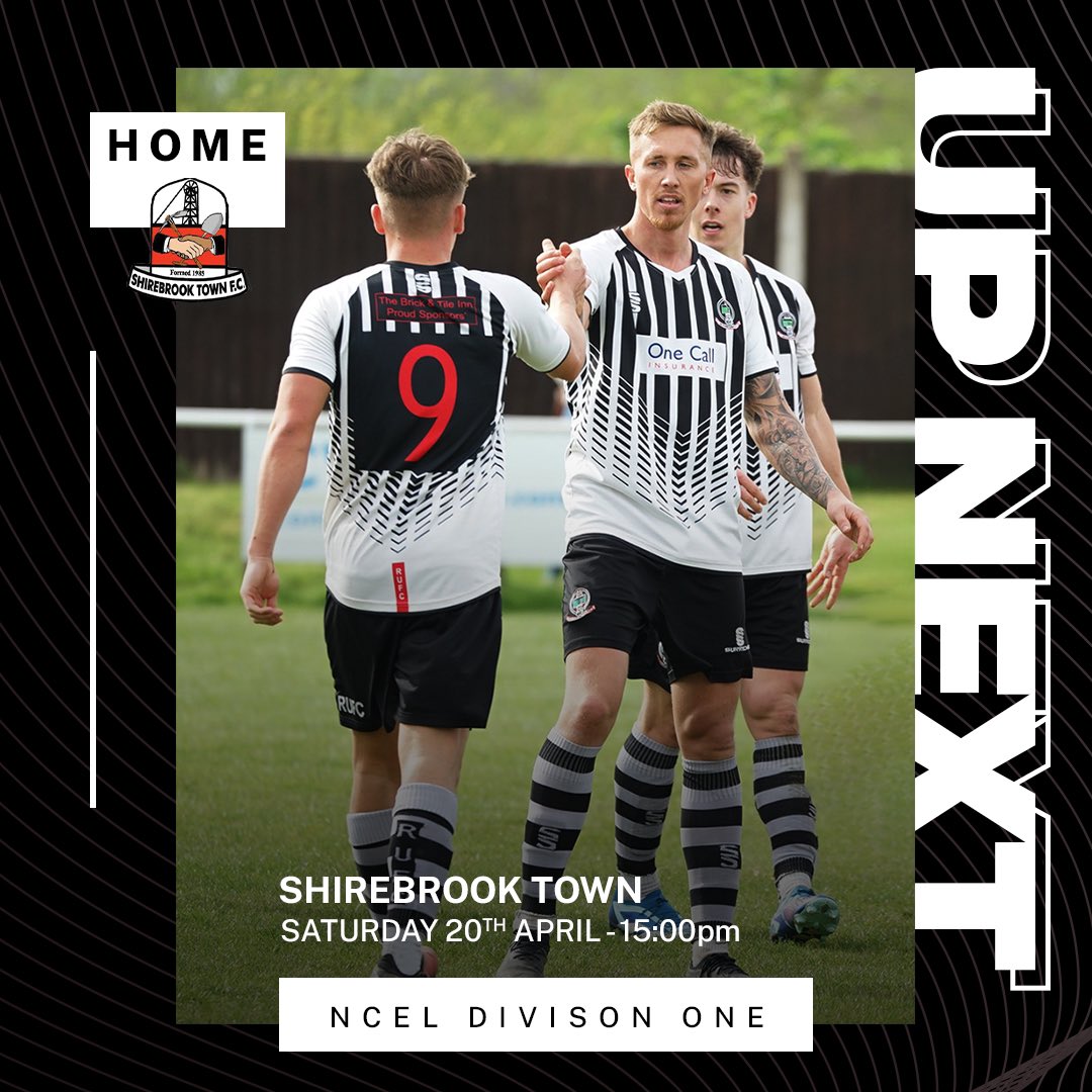 𝗨𝗣 𝗡𝗘𝗫𝗧 Anyone up for a huge final home game this Saturday? We certainly are! We’ll see you at Cannon Park as the Badgers take on Shirebrook in a top of the table clash. #UTB 🖤