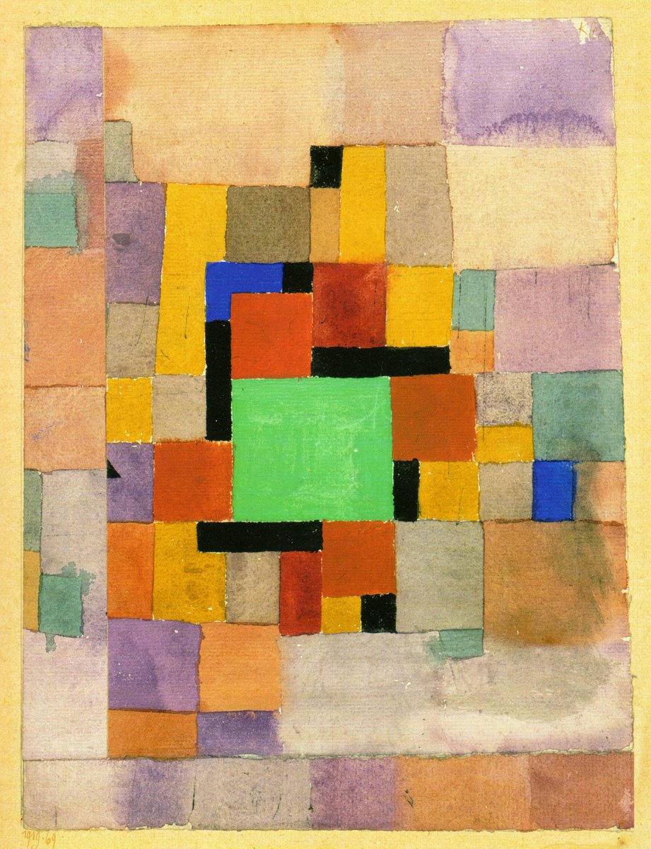 'With the Green Square'. Paul Klee. 1919.