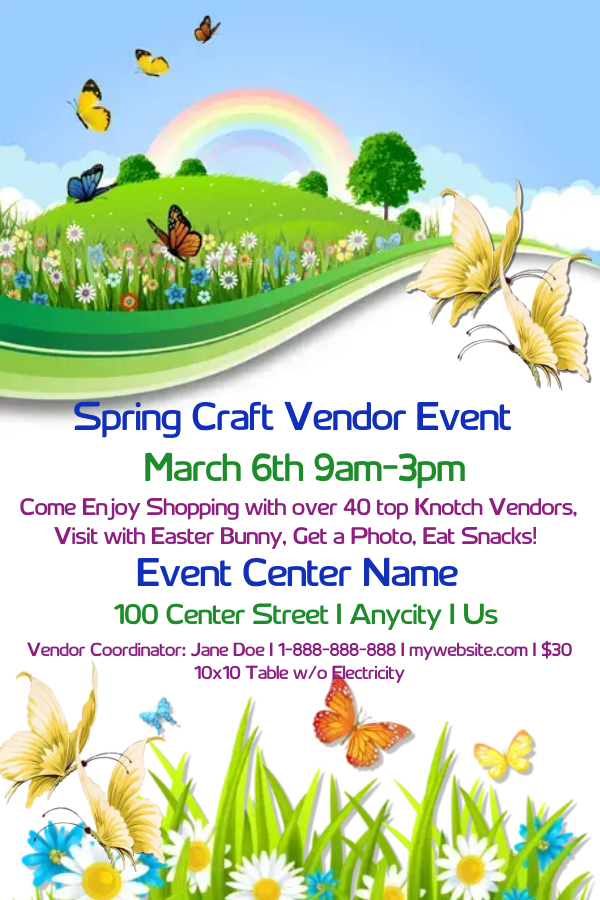 Excited for the spring craft vendor event! #CraftEvent #SpringFun
postermywall.com/index.php/post…