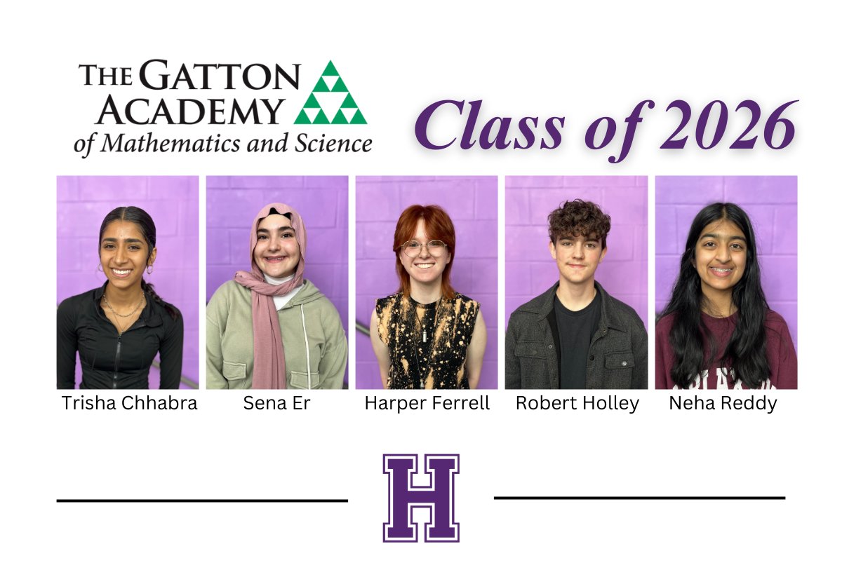 The Gatton Academy of Mathematics and Science has selected 95 sophomores, including five from BGHS for the 19th incoming class. BGHS students attending Gatton Academy beginning next year include Trisha Chhabra, Sena Er, Harper Ferrell, Robert Holley, and Neha Reddy.