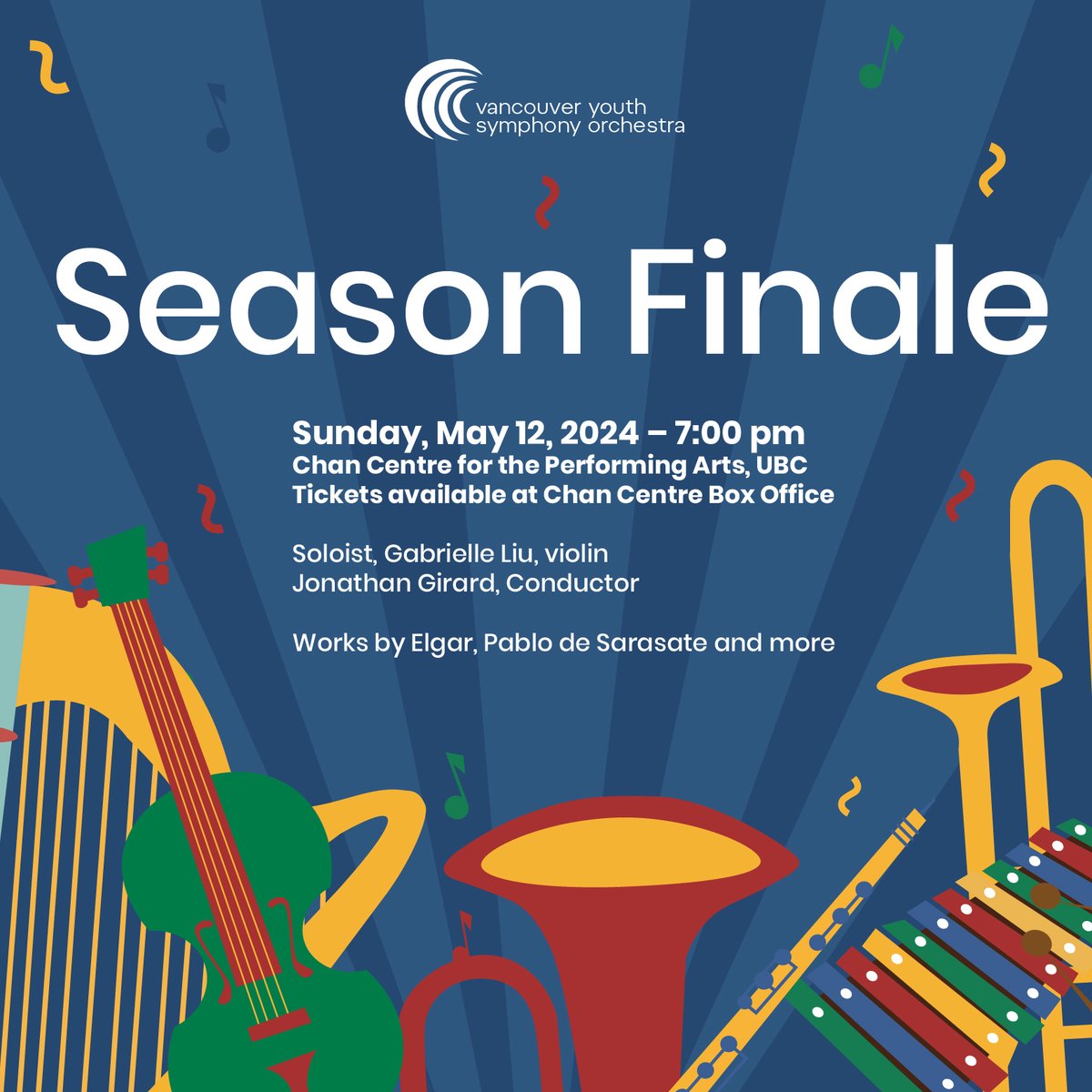 Our season finale series is only 1 month away! Our Debut, Junior, Intermediate Orchestras will perform a concert at 2pm on May 12th. Later, our Senior Orchestra will take the stage, featuring Concerto Competition Winner Gabrielle Liu! It will be an unforgettable day of music! 🎊