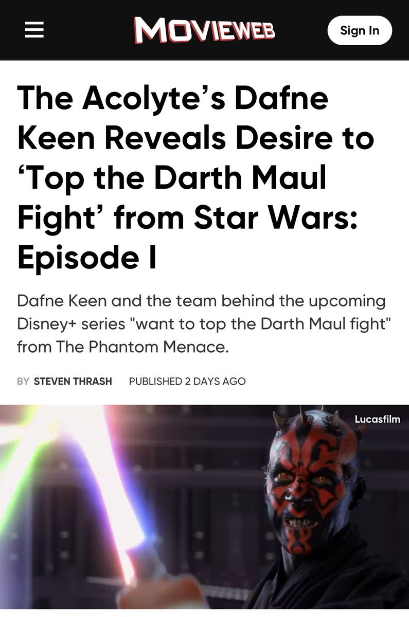 Why would someone come out and say this? Just make the best fight scene you can and let the audience decide. It seems like there is this desire from Disney from day one to try and one up the 6 films made before the purchase instead of continuing the legacy. If that’s true Star…