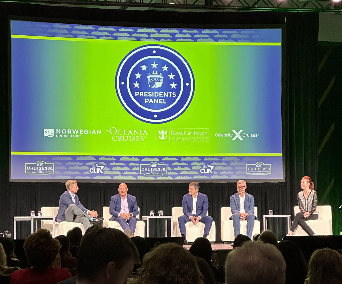 Great General Session at #Cruise360 conference. Lots of great information from the President’s Panel. Thank you to @HALcruises @PrincessCruises @MSCCruisesUSA @CruiseNorwegian @OceaniaCruises @RoyalCaribbean @CelebrityCruise #WeARECruise