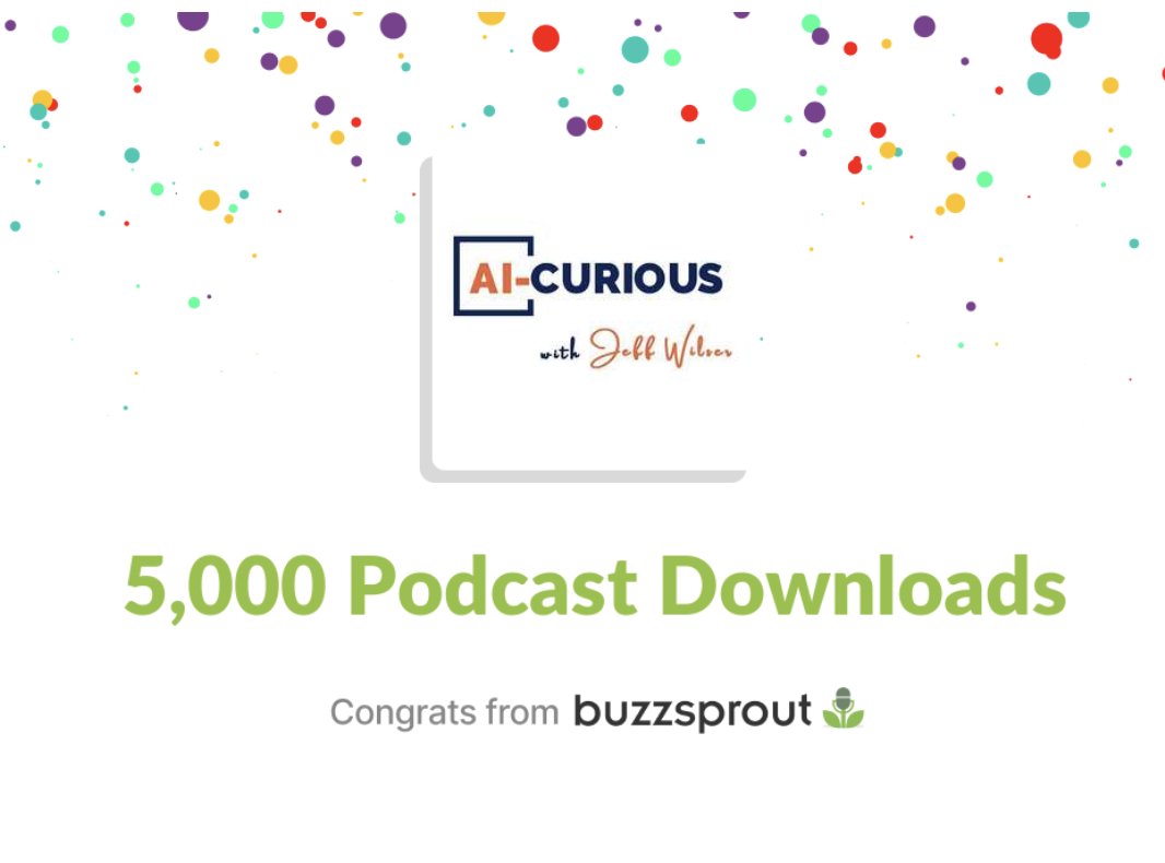 Thank you to everyone who hopped on the 'AI-Curious' podcast train! For a scrappy podcast with 0.00000 marketing, PR, or ads... I'll take it. (And if you're AI-curious and haven't yet subscribed, this is a lovely time to do so.) podcasts.apple.com/us/podcast/ai-…