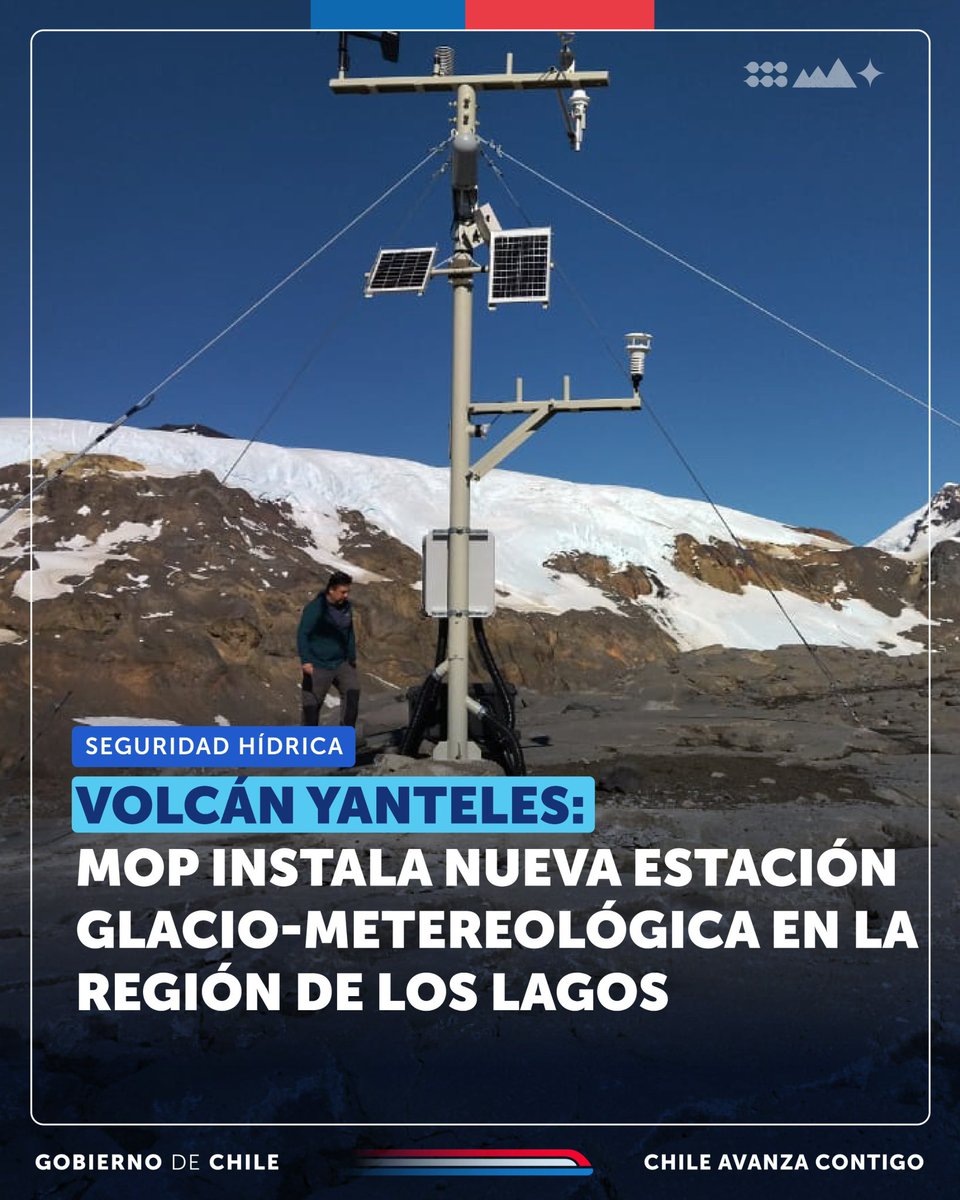 DGA instala estación glacio-meteorológica en volcán Yanteles en parque Corcovado, provincia de Palena. Según el Inventario Público de Glaciares DGA 2022, la región de Los Lagos se ubica en el 3er lugar del país con más glaciares, después de Aysén y Magallanes. #SeguridadHidrica.