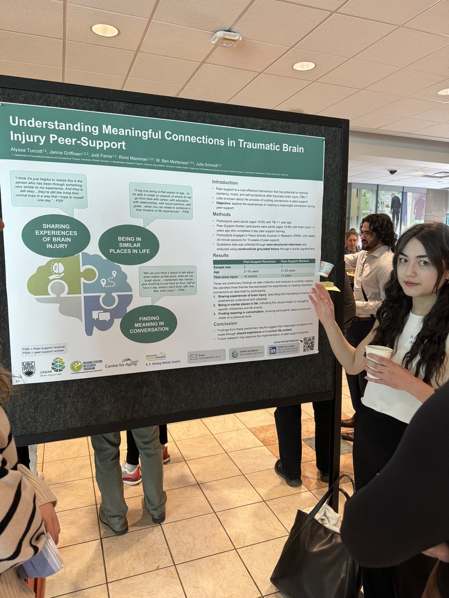 Great poster presentation exploring the experiences of making meaningful connections during peer support after TBI! 👩🏾‍🤝‍👩🏻#INCREASEBC24