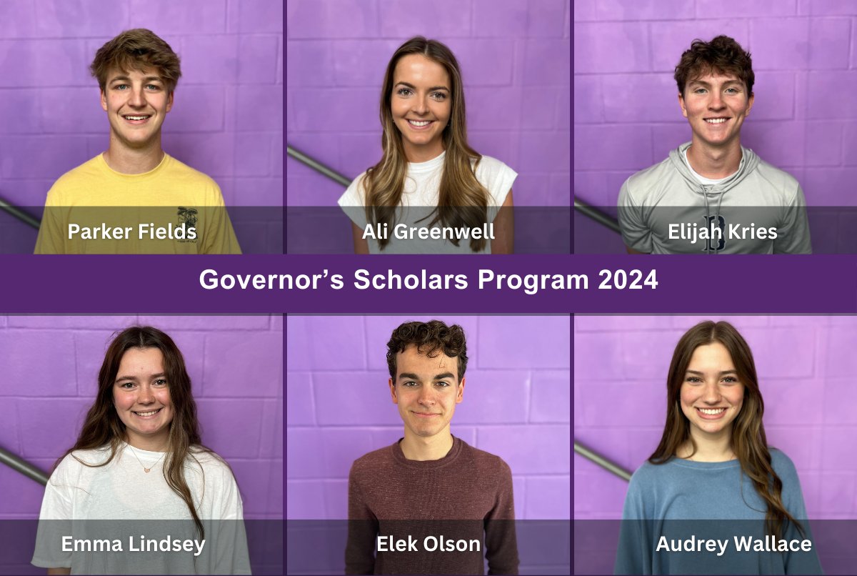 Six BGHS students have been selected to participate in the 2024 Governor’s Scholars Program: Congratulations to Parker Fields, Ali Greenwell, Elijah Kries, Emma Lindsey, Elek Olson, and Audrey Wallace!