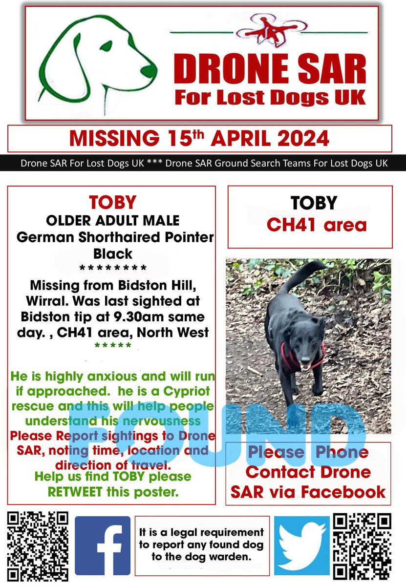 #Reunited TOBY has been Reunited well done to everyone involved in his safe return 🐶😀 #HomeSafe #DroneSAR