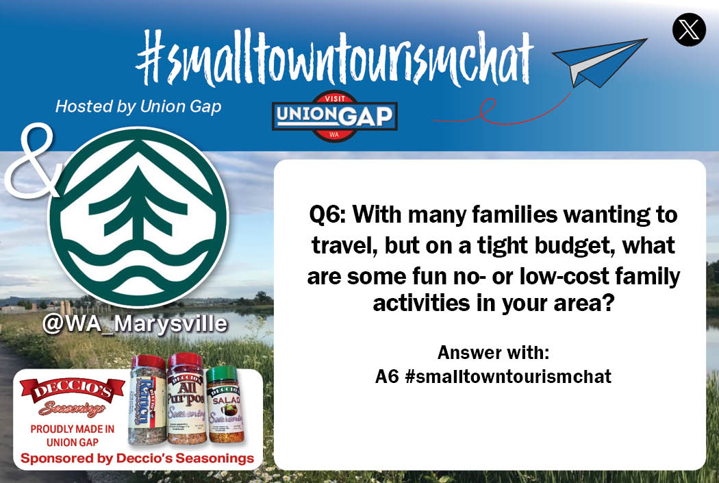 Q6: With many families wanting to travel, but on a tight budget, what are some fun no- or low-cost family activities in your area? Answer with: A6 #smalltowntourismchat
