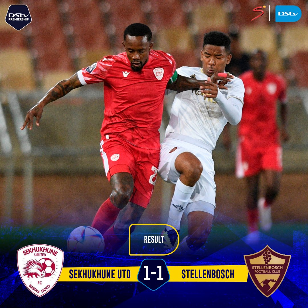 Sekhukhune Utd and Stellenbosch draw in the #DStvPrem for the second time in 11 days 👇

This result means that Sundowns are just 3 wins away from confirming their title defence 🏆
