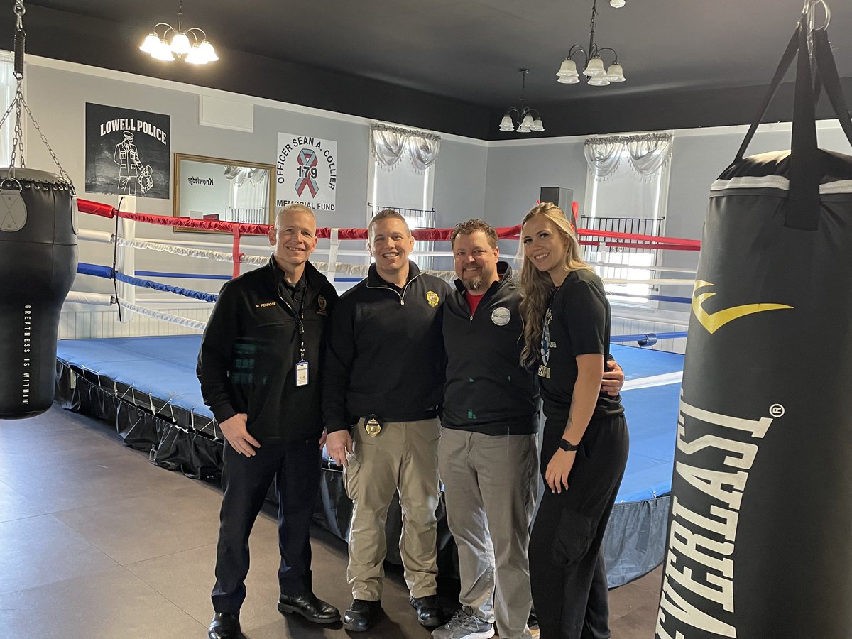 Our Community Outreach Specialist is visiting Lowell, Massachusetts, our #OperationEngage city! He is meeting with officers at the Lowell Police Youth Services Boxing Gym to say hello and check on the kids! There’s a lot to like about Lowell! @CityofLowellMA @LowellPD #OpEngage