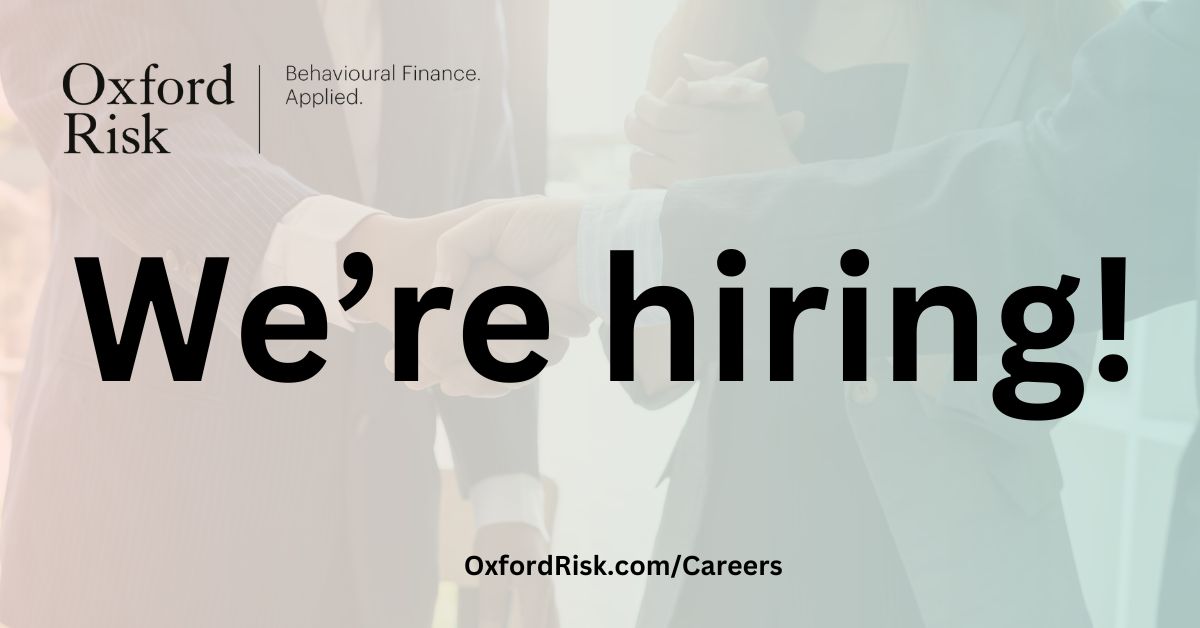 Oxford Risk is hiring for two exciting roles in our Innovation and Development Team. Find out more and apply here - eu1.hubs.ly/H08FXPW0 #UKHiring #UKCareers #UKJobs #JobsUK #UKVacancies #InternshipsUK #BehaviouralFinance #BeFi