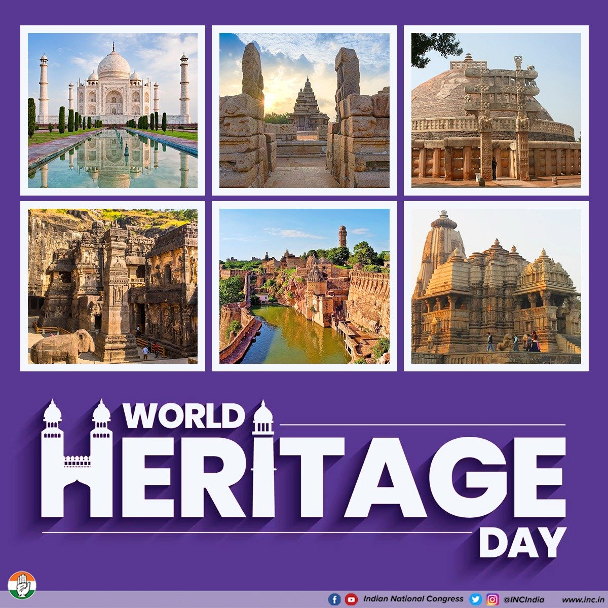 World Heritage Day celebrates the rich, historical & cultural landmarks around the world.

With a rich history & vibrant cultural architectures, India is a treasure trove for everyone to discover and explore.

Let's celebrate our heritage and strive to preserve our glorious past.