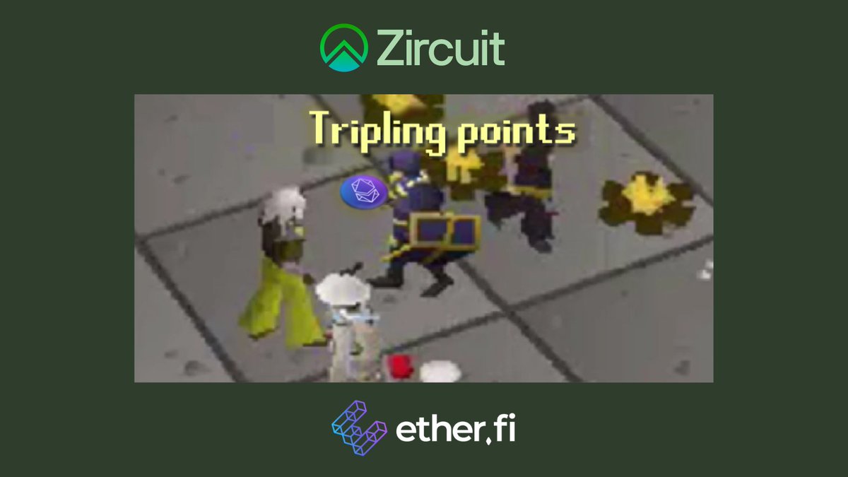 tripling points 😼 for the next two weeks, @ether_fi's weETH staked at stake.zircuit.com earns 3x Zircuit Points and 3x Ether.Fi loyalty points 💚