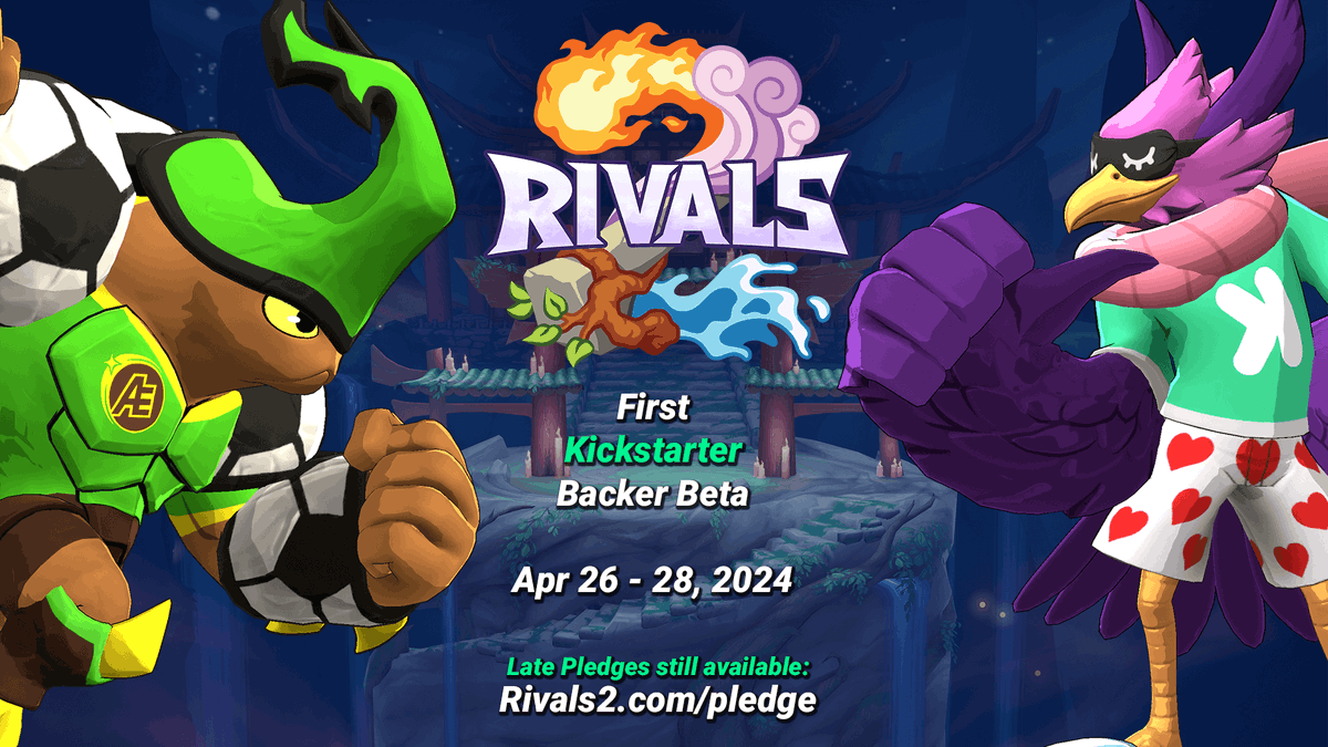 Reminder: Our first backer beta weekend takes place April 26 - 28th! We'll have more details for backers next week, but if you missed out earlier and want to Late Pledge for access check out the Aetherian Hero tier at rivals2.com/pledge