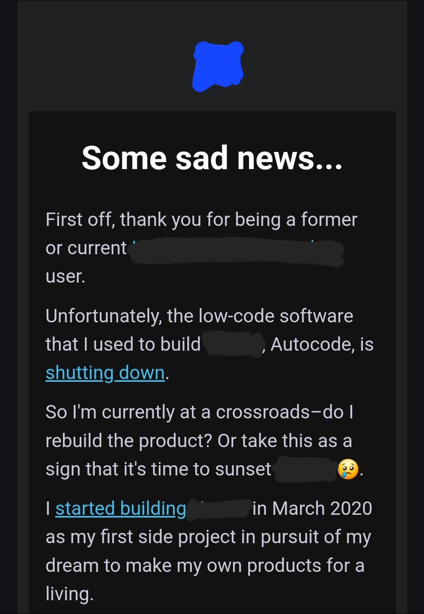 Low/no code is not there yet. Not because of technical capabilities but reliability issues. I wouldn't rely on a tool that won't generate code that I can work on/self publish. #lowcode #nocode #dev