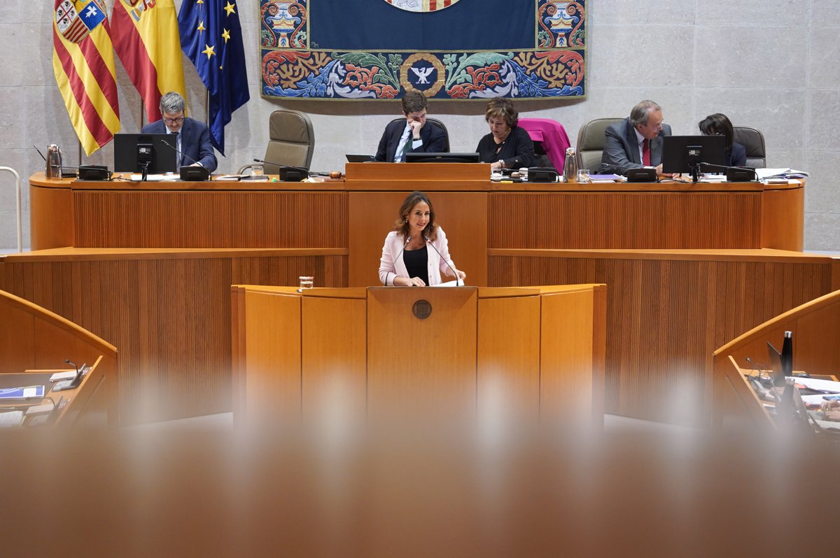 La parlamentaria de @pparagon @MariaNavarroVi defiende en #PlenoAragón su proposición no de ley sobre las infraestructuras hidráulicas pendientes en Aragón. 👉🏽tinyurl.com/mrxcjswz