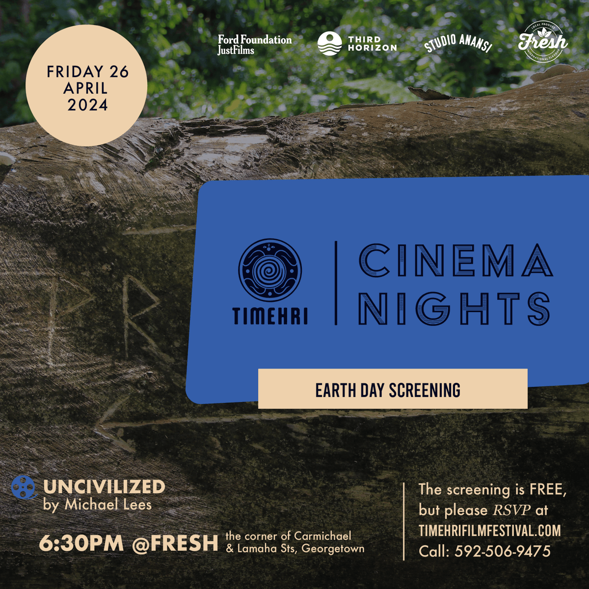 #TimehriCinemaNights is here! come join us as we celebrate #EARTHDAY with screenings of two must see films!

Film #1

UNCIVILIZED (<a href="/uncivilizedfilm/">Uncivilized</a> )
Directed by Michael Lees (<a href="/mike_please/">Michael Lees</a> ) | 75 mins | 🇩🇲 |