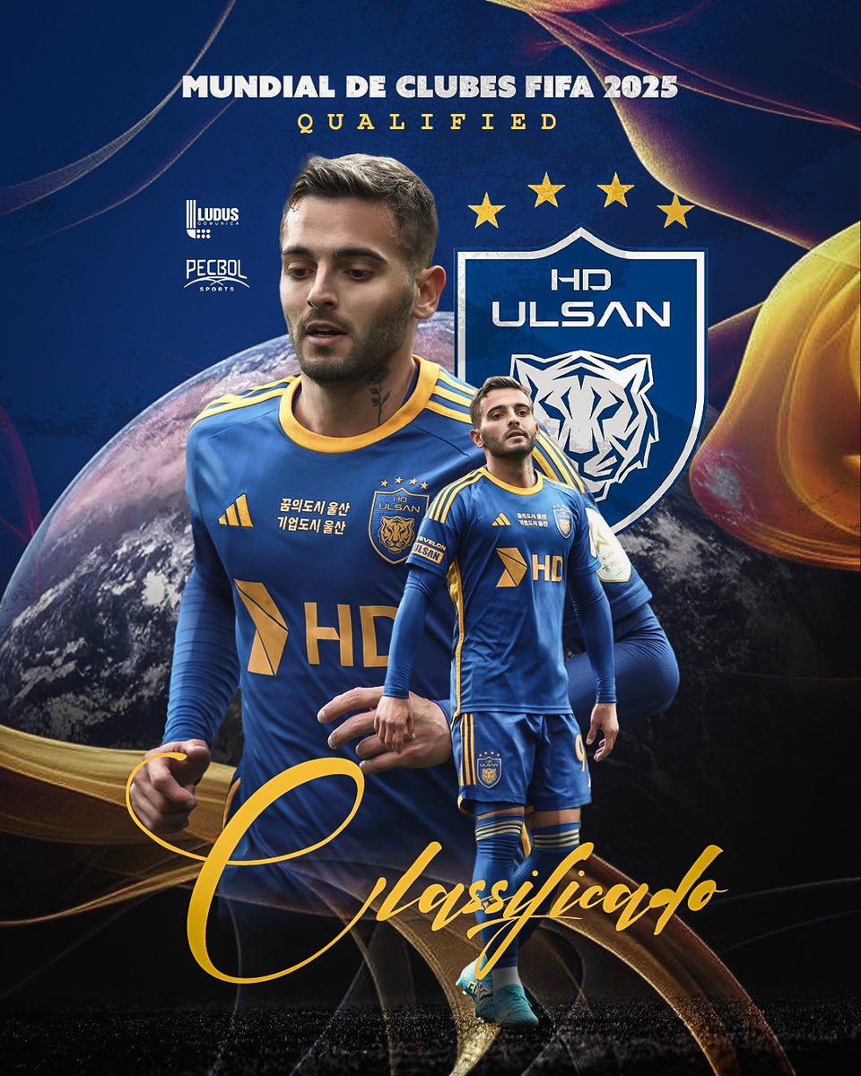 LudusComunica's tweet photo. Super Mundial! ☑️🇰🇷

O Ulsan HD, do atacante Kelvin, está classificado para o Mundial de Clubes da FIFA, de 2025, nos Estados Unidos, após vitória importante nesta quarta-feira (17), pelas semifinais da AFC Champions League. https://t.co/oVMwS8Fw83