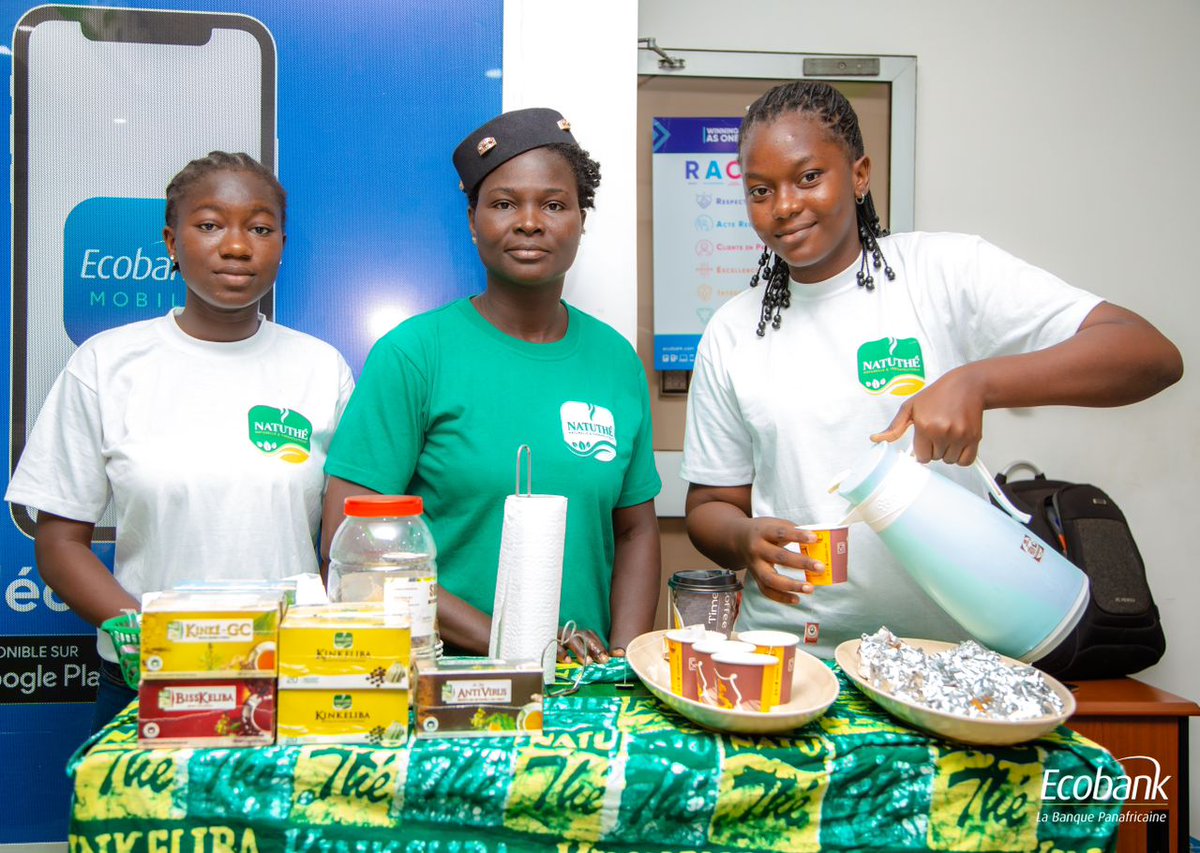 EcobankTogo's tweet photo. Le 29 mars 2024, c'était le tour de @FrutifreshT, #paradisechips, @lamarquerhosta et @KinkelibaTea  de faire connaître et consommer leurs produits dans nos agences. Nous sommes fiers de contribuer au succès de ces jeunes entreprises dirigées par des femmes.

#JIF2024 https://t.co/8ygcWru9tQ