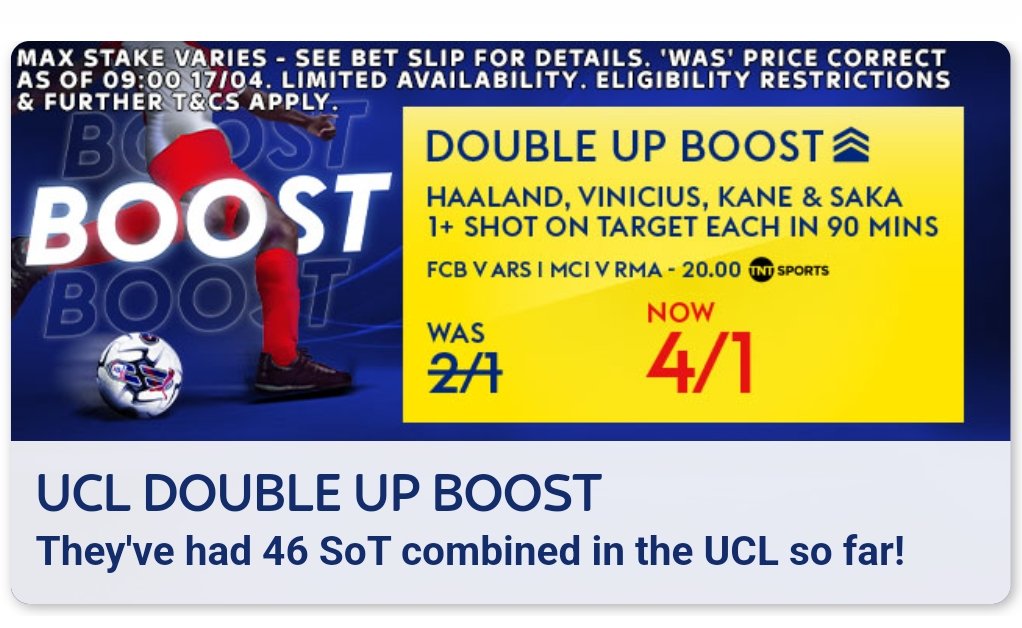 £40 to someone if this wins tonight! Haaland sot: 1-1-3-4-2-4-4-2-2 Saka sot: 1-2-0-1-1-0-0-1 Kane sot: 0-2-0-1-1-3-2-0-1 Vin sot: 1-1-0-1-1-2 Must ♥️ Must 🔄 Must be following ✅