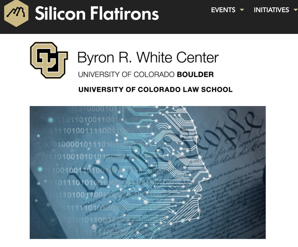 Join us this Friday April 19 for our conference on 'AI and the Constitution', at @ColoLaw @SiliconFlatiron where I will be delivering the keynote address. Featuring amazing AI experts such as: @MeganPHMa @ProfArbel @paulohm @AprilGDawson siliconflatirons.org/events/rothger…