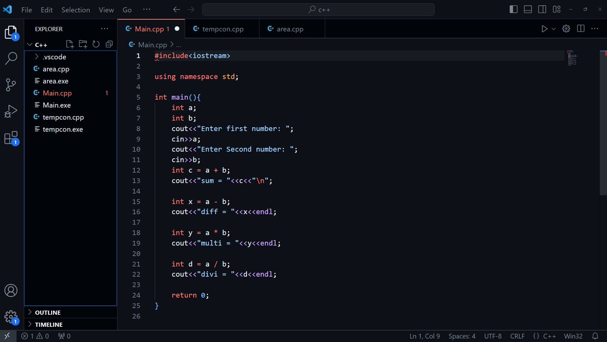 catpaglu's tweet image. Day 1 of #100DaysOfCode!! Setting the stage with C++ groundwork, mastering temperature conversion, and embracing geometric challenges. Thrilled to level up my coding skills! #cpp11 #cplusplus #programming