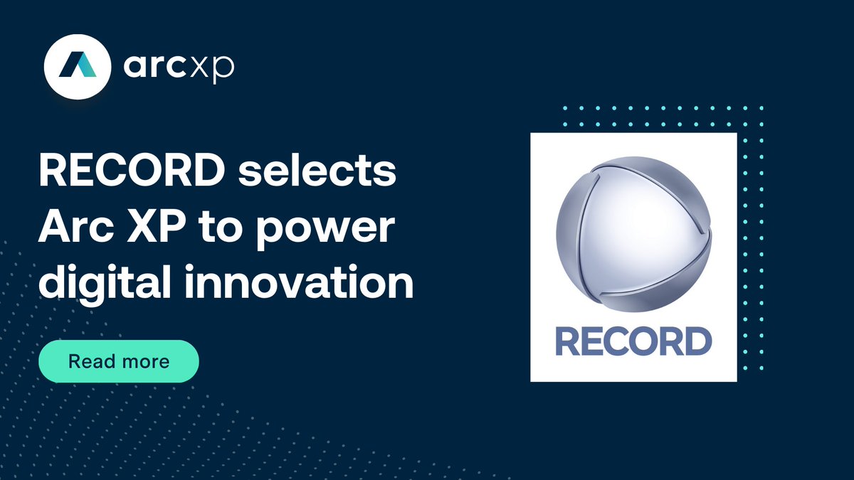 RECORD, one of Brazil's largest broadcasters, has chosen Arc XP to power their digital innovation journey! With Arc XP, RECORD will increase content productivity and deliver a best-in-class site experience. Read the full press release here: hubs.la/Q02tcdrL0 🚀