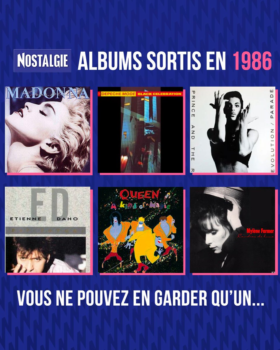 Alors, quel est le meilleur album sorti en 1986 selon-vous ? 👀 Vos tubes préférés sont à retrouver sur l’appli Nostalgie ! ✨