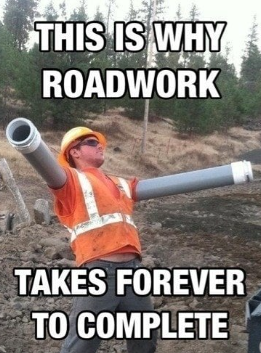 KCSimprovement's tweet image. Looks like the road crew took inspiration from a puzzle book 🧩🚧 Maybe that&apos;s why roadwork feels like a never-ending saga! #ConstructionHumor #RoadworkWoes