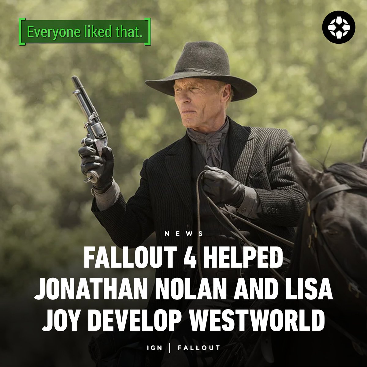 In a recent interview, Jonathan Nolan says that he and Lisa Joy played Fallout 4 while working on Westworld to better understand gaming rules and mechanics, and joked the time spent with the game has now 'turned out for the best' with the Amazon series. bit.ly/3W83eW5