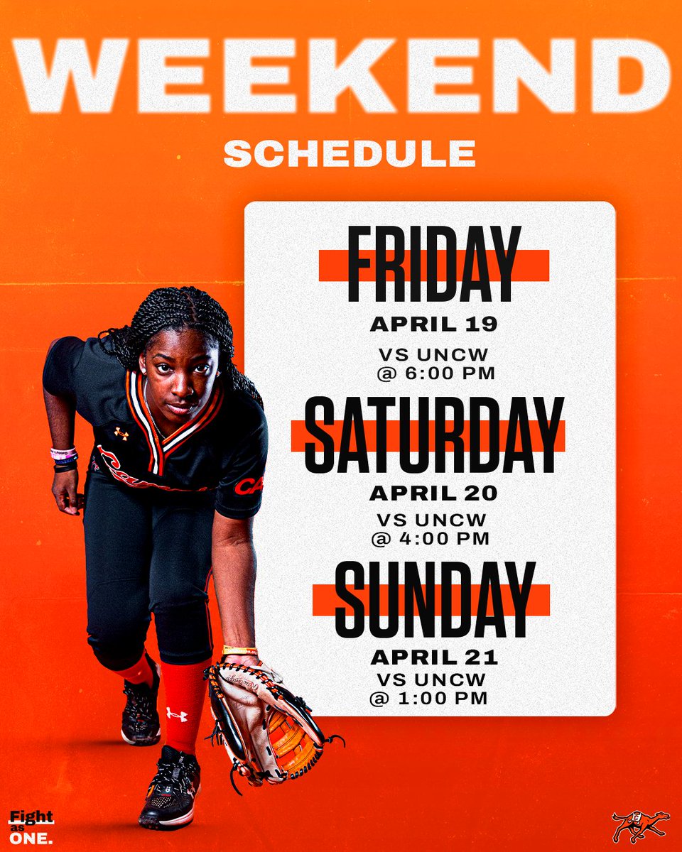 Schedule for the weekend against UNCW! 😎 #GoldStandard🏆 | #RollHumps🐪🥎