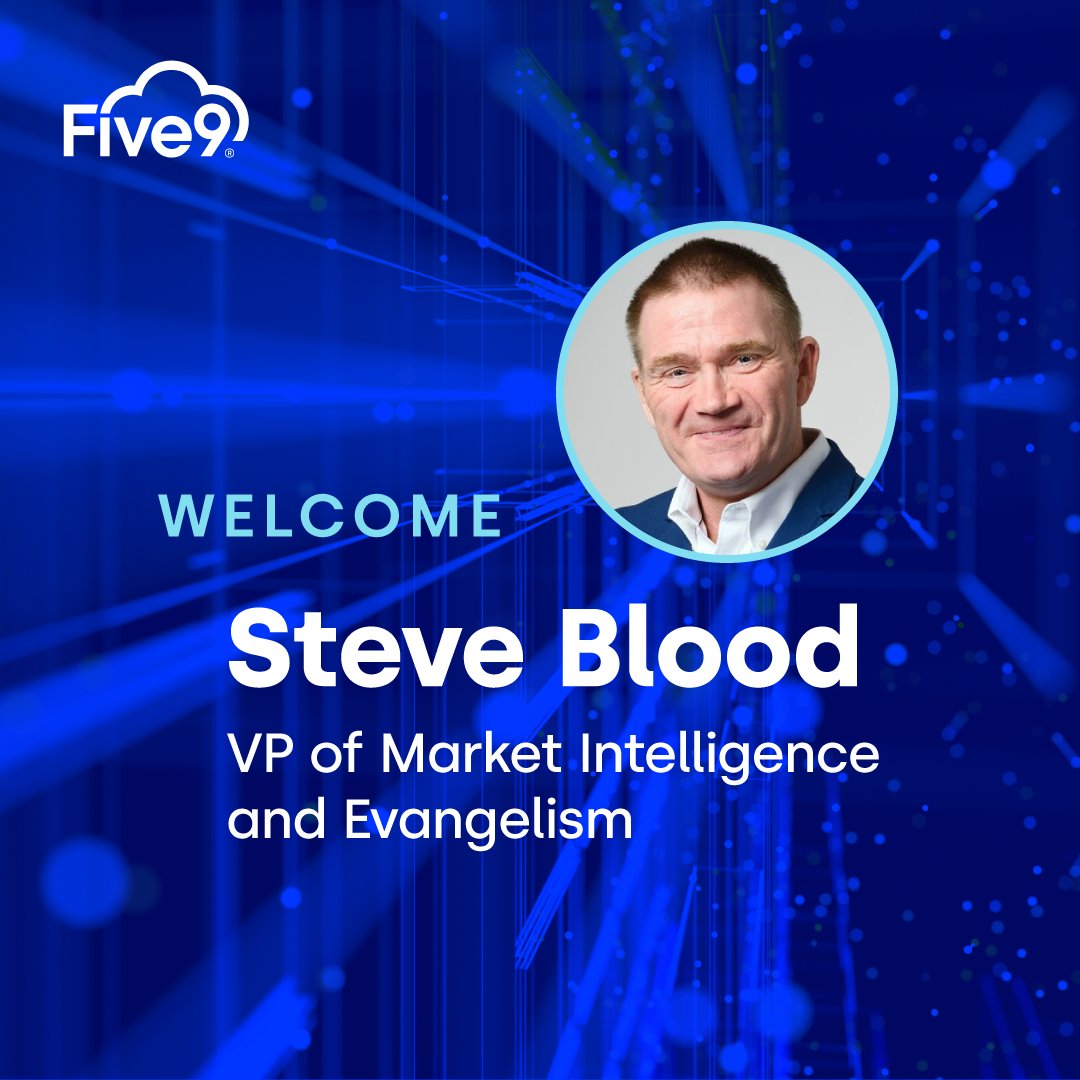 We're excited to welcome 30-year #CX industry thought leader Steve Blood who joins #Five9 as VP of Market Intelligence and Evangelism. Learn more: spr.ly/6015wU2Wb. #Five9Joy #CustomerExperience #ThoughtLeader #Gartner #NewHire #Leader