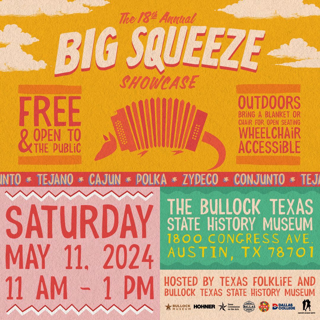 The Big Squeeze showcase is almost here! Renowned band, La Calma, will headline this exciting event, co-hosted by The Bullock Texas State History Museum. This event is FREE and open to the public. buff.ly/3UmchkY