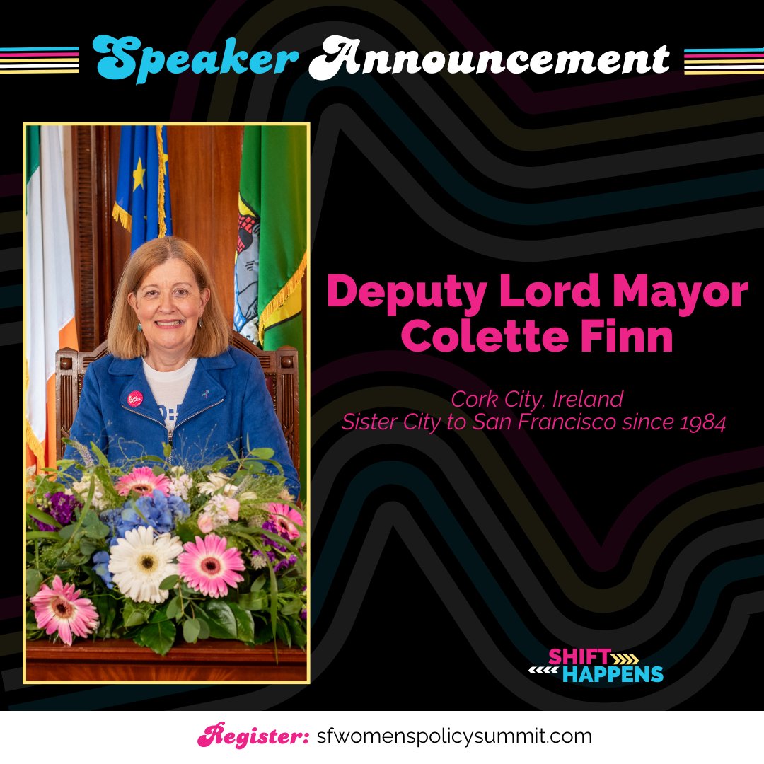 Ireland will be in the Summit house!! We've got a special guest joining us from across the big pond at #ShiftHappens2024 – Deputy Lord Mayor Colette Finn of Cork City, Ireland.
