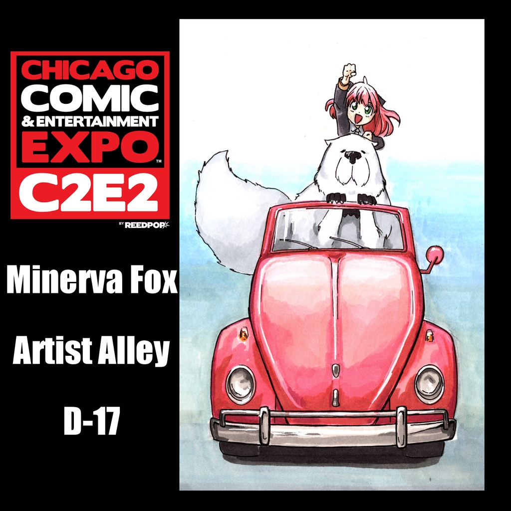 Join me April 26-28 at C2E2 at McCormick Place with your fellow comic and anime fans! I'll be at the Artist Alley, table D-17! Get your fanart of SpyxFamily and more!