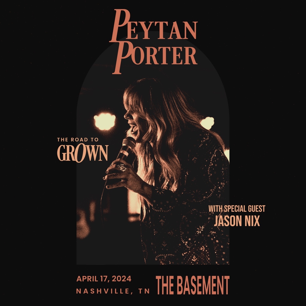 TONIGHT!! @PeytanPorter is in the house with Jason Nix at 9PM! Grab tickets when doors open at 8:30PM or at thebasementnashville.com 🎟️