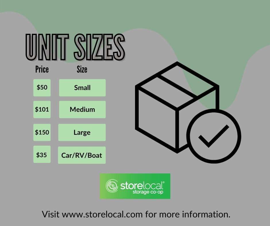 We've got space for all your storage needs. Check out our unit size options and store with us today! #HomeOrganization #Storage storelocal.com/storage-units/…