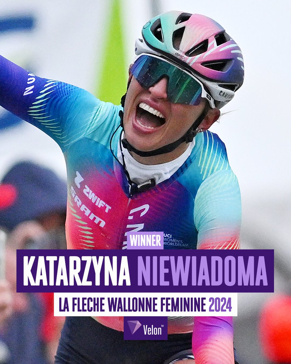 Kasia Niewiadoma's first win on the road since 2019 🤯💪 The Canyon//SRAM Racing rider times her attack on the Mur de Huy perfectly to win La Flèche Wallonne Féminine 🏆 📸 Getty Images