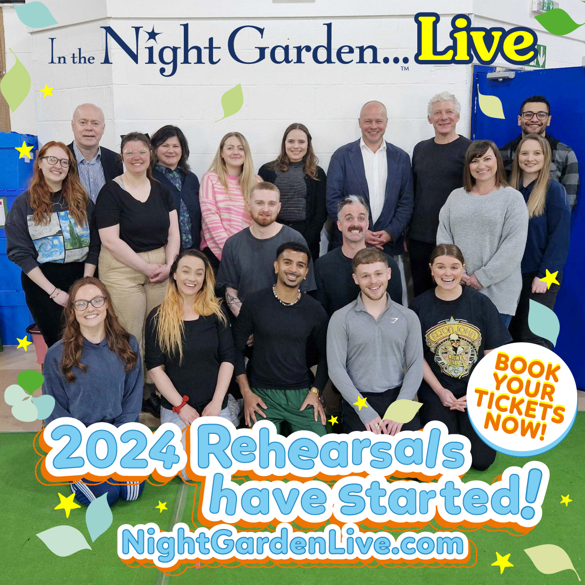 🤗 We have some exciting news! Rehearsals for #IntheNightGardenLive 2024 have started!🎉 The cast members and production team are very excited to be opening the show in 2 weeks' time. Not long now! Don't miss it, book now at ➡️ NightGardenLive.com Pip-pip, onk-onk 🍃☀️