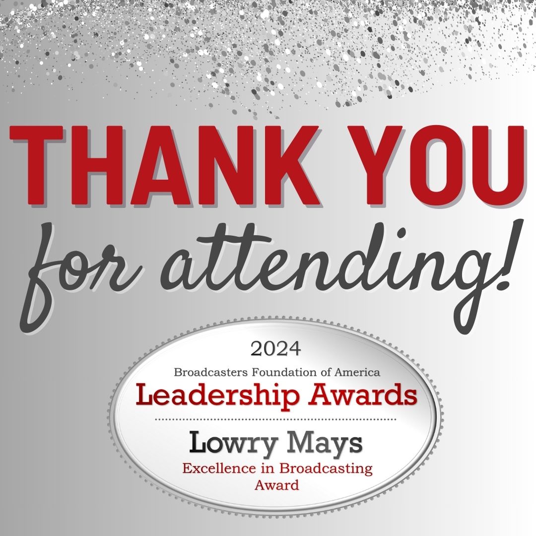 Thank you to all who attended this morning's 2024 #BFOALeadership Breakfast! Your generous donations directly support the @BroadcastersFDN's mission of assisting our colleagues in need. Congratulations again to all honorees! #BroadcastingHope