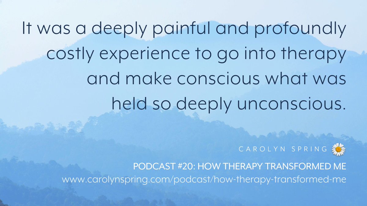 Therapy isn't self-indulgent. It takes courage and a deep commitment to growth to be willing to face unbearable psychological pain. Listen to the podcast: carolynspring.com/podcast/podcas… #TherapistsConnect