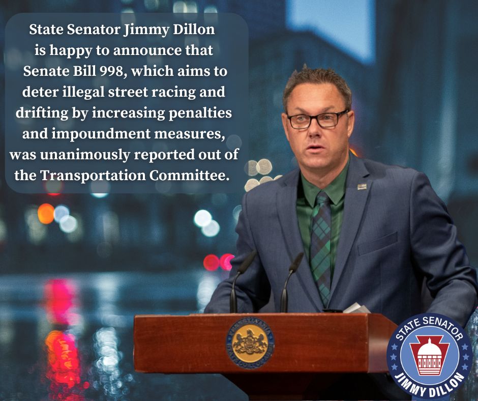 I am proud to announce that Senate Bill 998 was unanimously reported out of the Transportation Committee last week. Public safety is always my main concern and SB 998 is critical step toward enhancing road safety and accountability for dangerous driving behaviors.