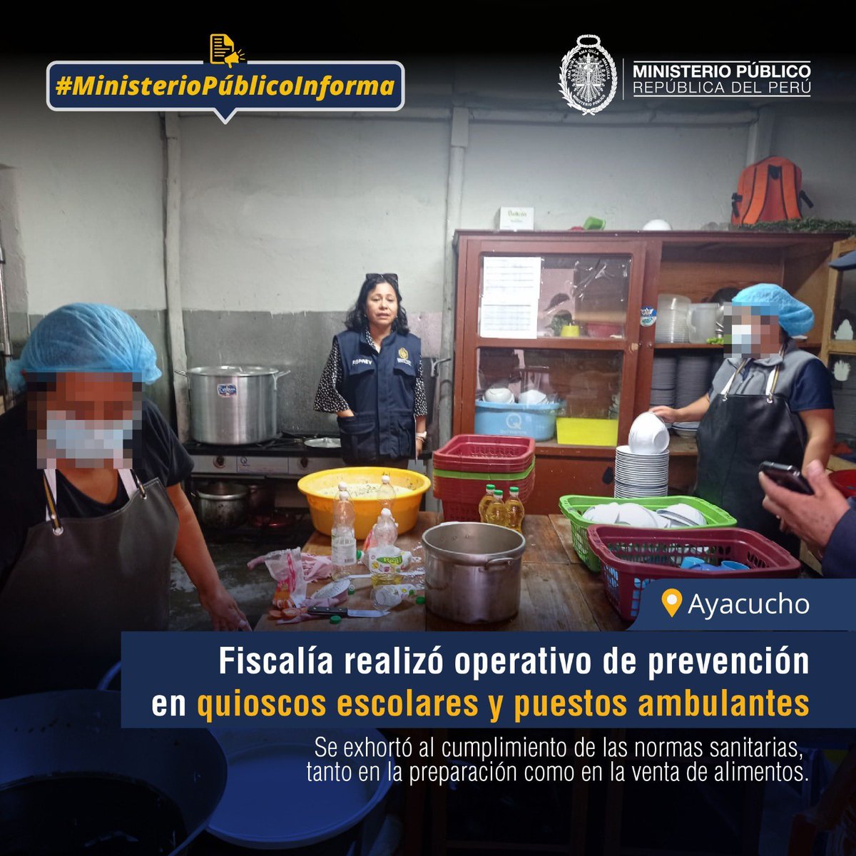 📢 Fiscalía de Prevención del Delito de #Huamanga realizó un operativo en quioscos escolares y puestos ambulantes, para prevenir delitos contra la salud pública, así como contra la vida, cuerpo y la salud durante el expendio de alimentos. 👉🏼🗞️ gob.pe/es/n/938187