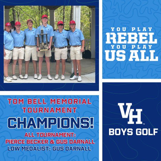 Congratulations to 1REBEL Boys’ Golf! Congratulations to Pierce Becker and Gus Darnall on an outstanding tournament! #1REBEL