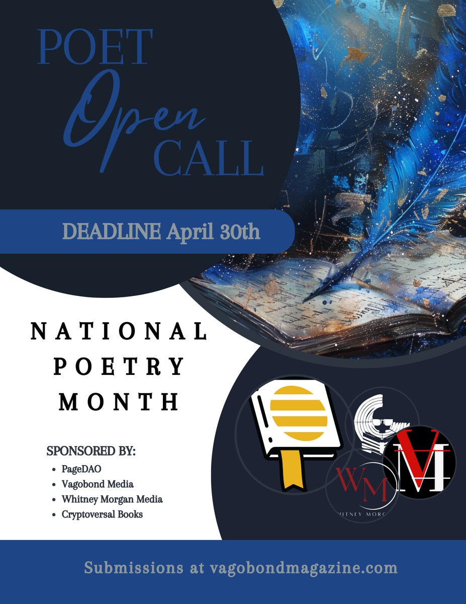 PageDAO is thrilled to announce our Poet Open Call in celebration of #NationalPoetryMonth! 📜✨ Unleash your creativity and submit your work by April 30th! 🌟 Exciting News! 🌟 Follow us @PageDAO. #Poetry #OpenCall
