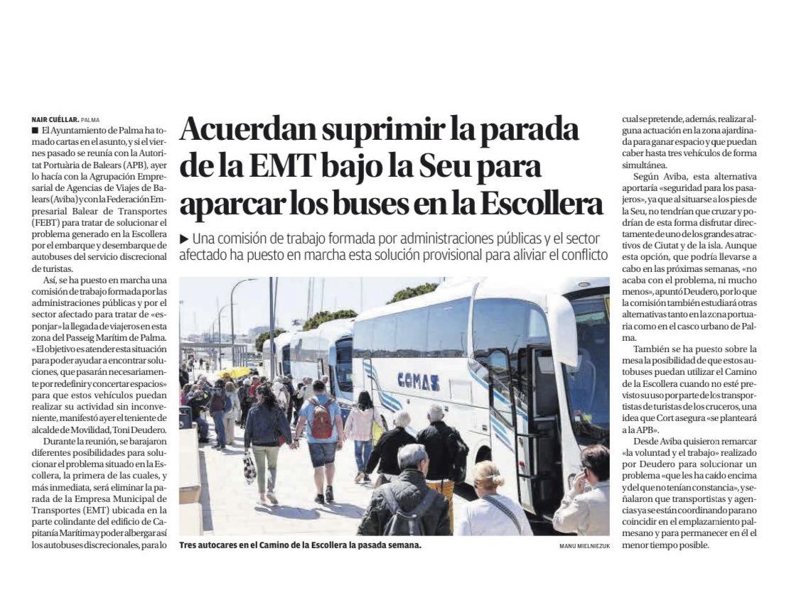 😡Definició exacta de les Balears que vol el PP: Lleven transport públic als residents per a facilitar més transport als turistes. 🔗 diariodemallorca.es/palma/2024/04/…