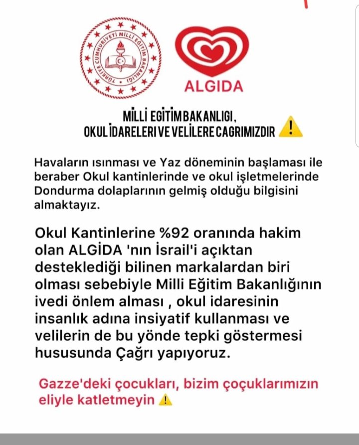 turgut_ce's tweet photo. Boykot
@MilliEgitimBak 
#IsraeliTerrorists https://t.co/IAjBOjMNBt