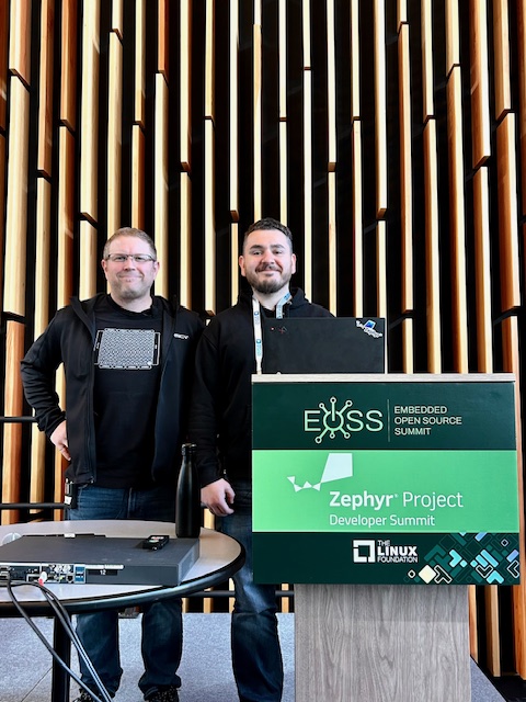 🎤 Happening now at #ZephyrDevSummit: @tenstorrent's @cfriedt & @antmicro's @KGugala are presenting about Warp Pipe - an #opensource library for simulating complex PCIe networks with #ZephyrRTOS integration. Watch live: hubs.la/Q02tctNy0 #embeddedosssummit @ZephyrIoT