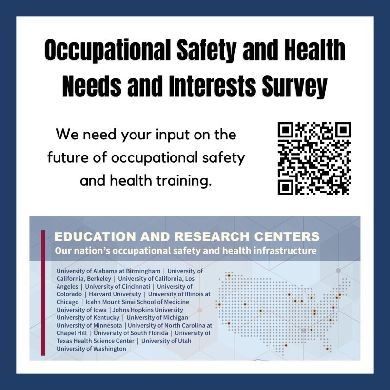 NWCOHS's tweet photo. Your voice matters in shaping the future of workplace safety! Contribute to our national needs survey, led by the 18 NIOSH-funded Education Research Centers. Help us tailor educational programs to better prepare the OEHS workforce for the challenges ahead: https://t.co/Go65nqsib3 https://t.co/ocuNAq8Tef